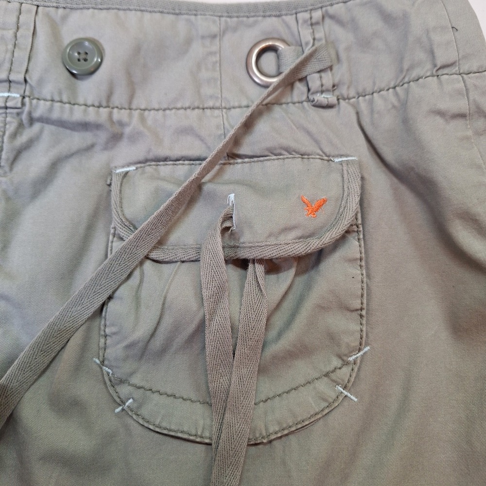 American Eagle Skirt Size 14 Y2K Cargo Mini Sage Green Beach Coastal Boho - Picture 5 of 8